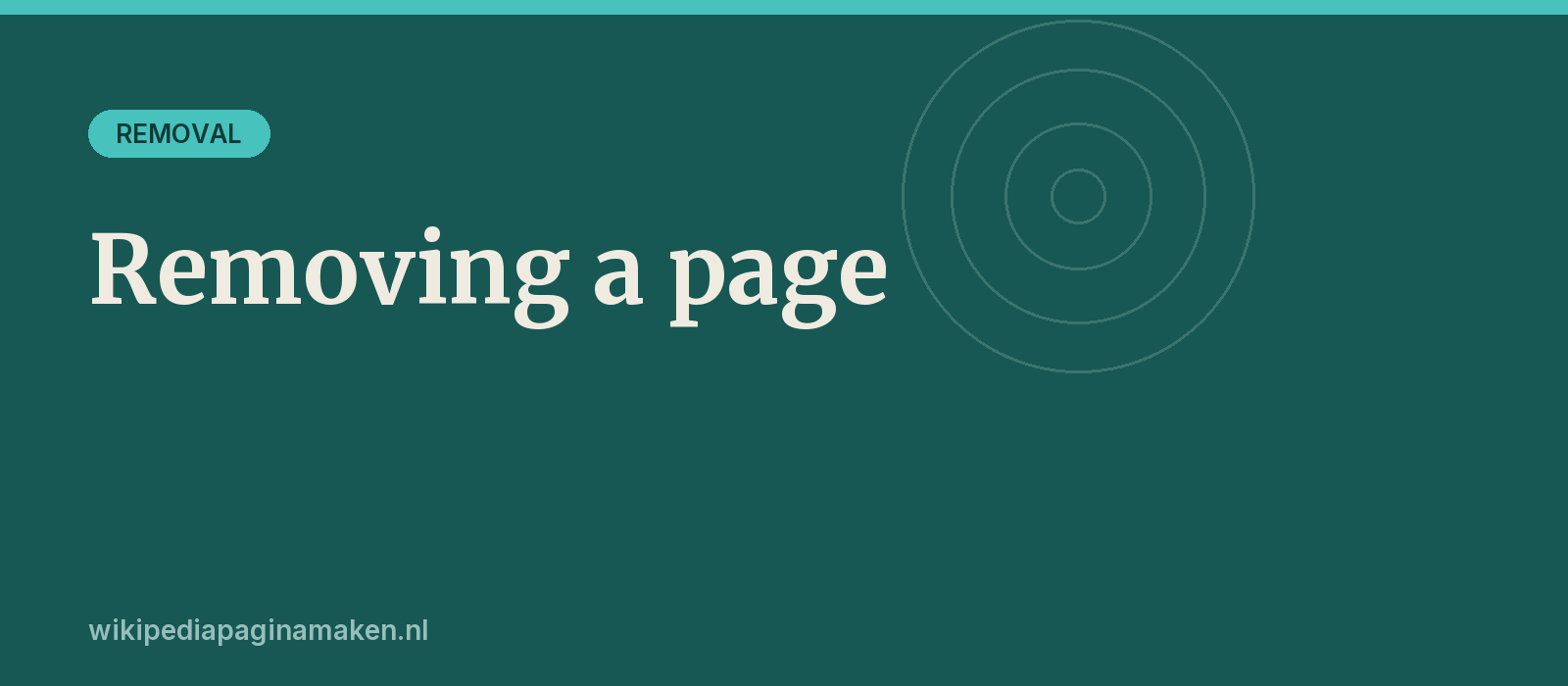 How to remove a Wikipedia page