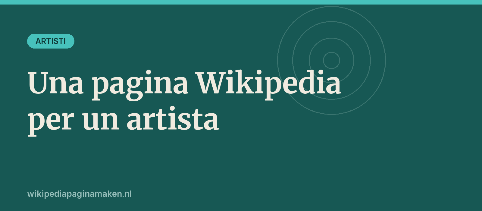 Una pagina Wikipedia per un artista