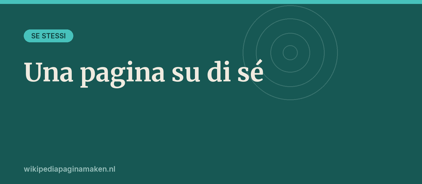 Creare una pagina Wikipedia su se stessi