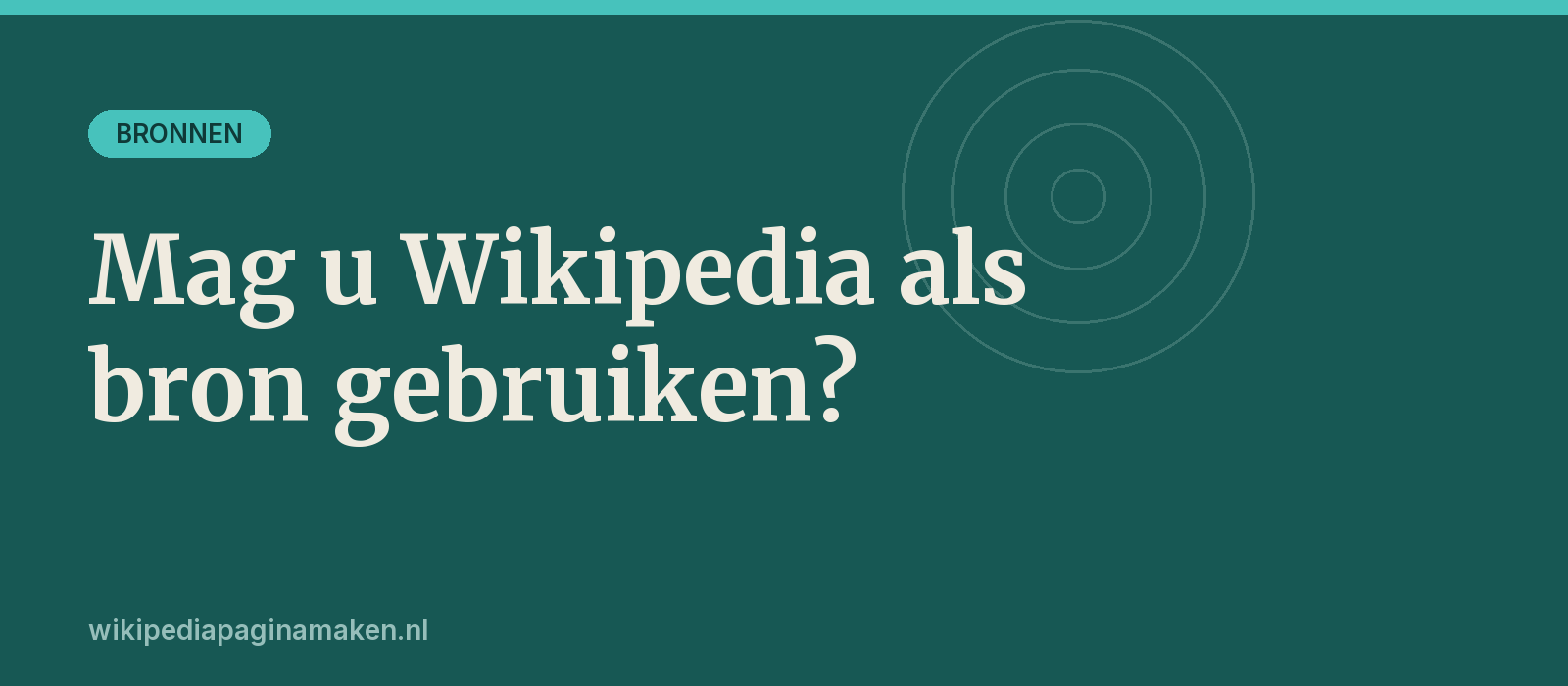 Mag u Wikipedia als bron gebruiken