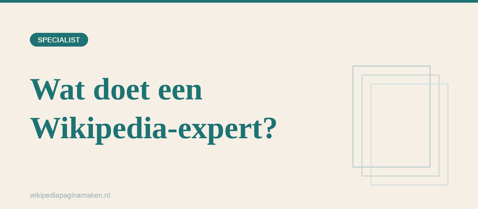 Wikipedia-specialist inhuren